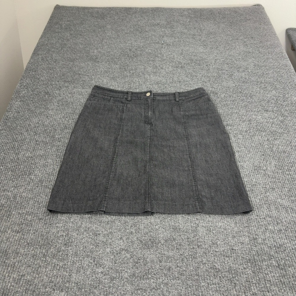 Sandro Skirt Womens 14 Grey Cotton Blend A-Line Casual Professional Style